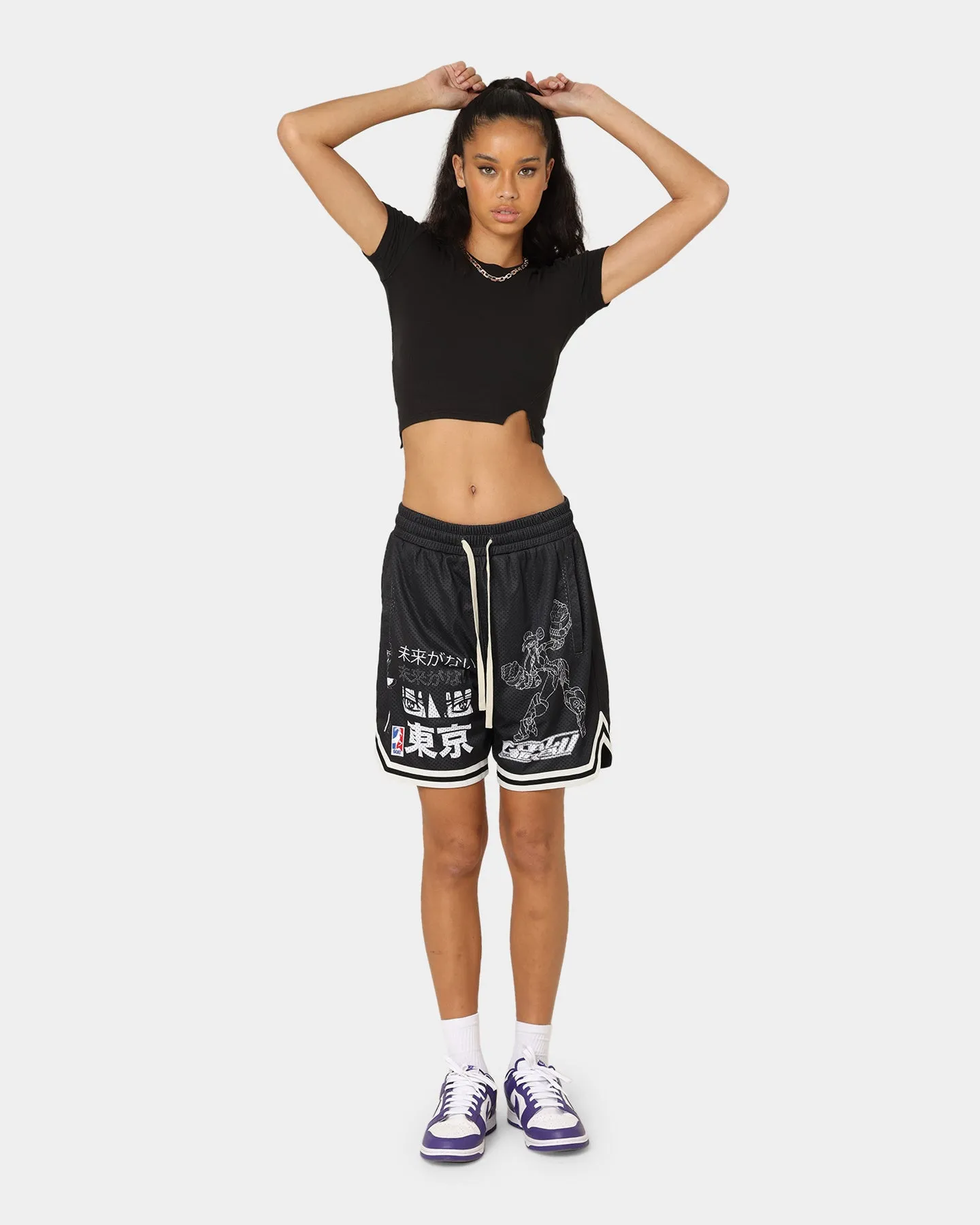 Goat Crew Patchwork Shorts Black/White custom-made LaserCutEdging