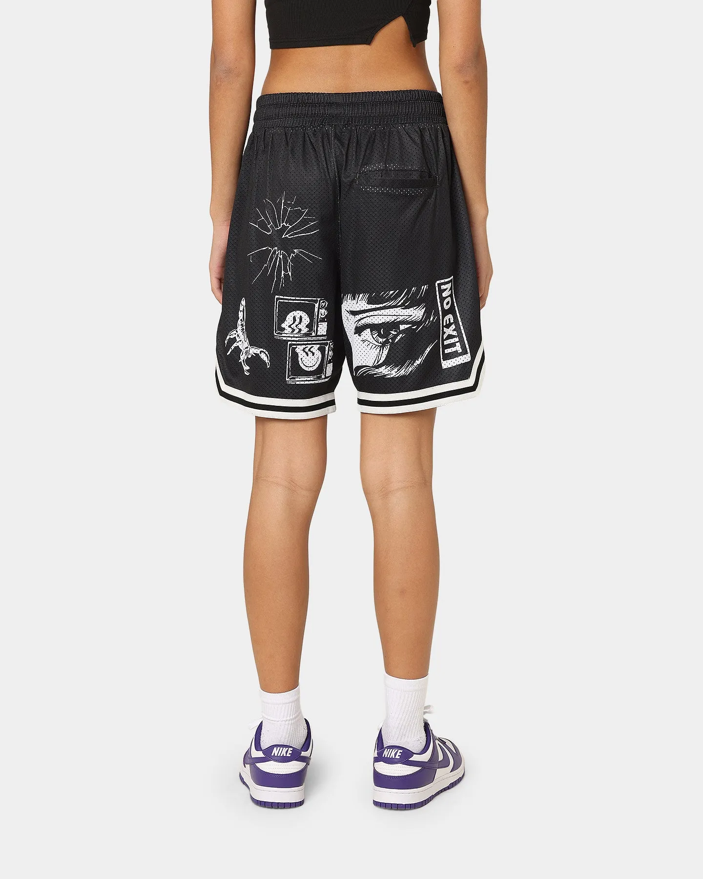 Stylish Comfort Goat Crew Patchwork Shorts Black/White