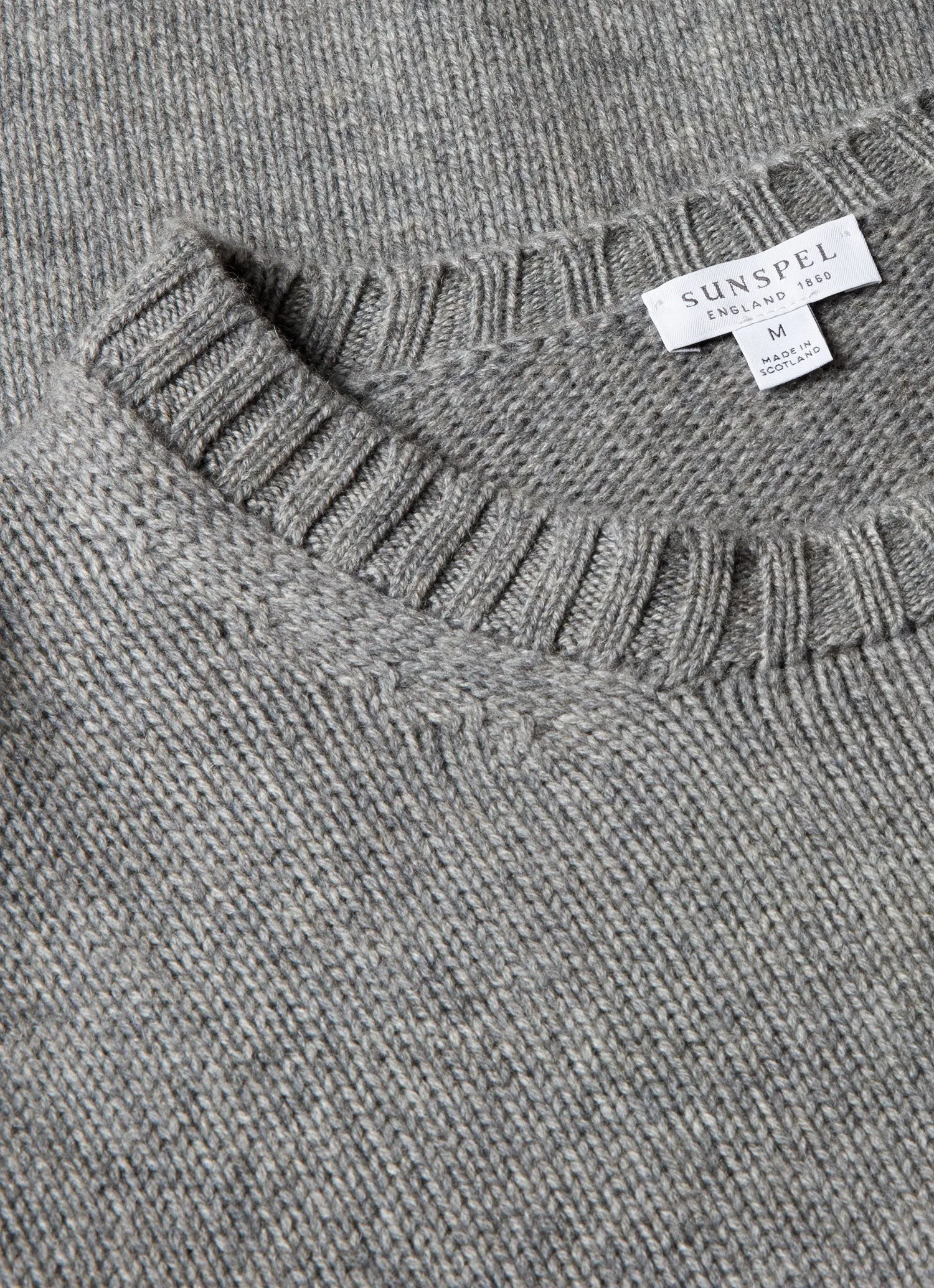 Layer Trend Men's Roxburgh Cashmere Jumper in Mid Grey Melange