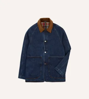 High End Look Stone Wash Denim Field Jacket