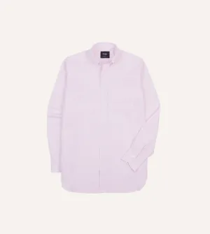Pink Narrow Stripe Cotton Poplin Button-Down Shirt NonIronTechnology