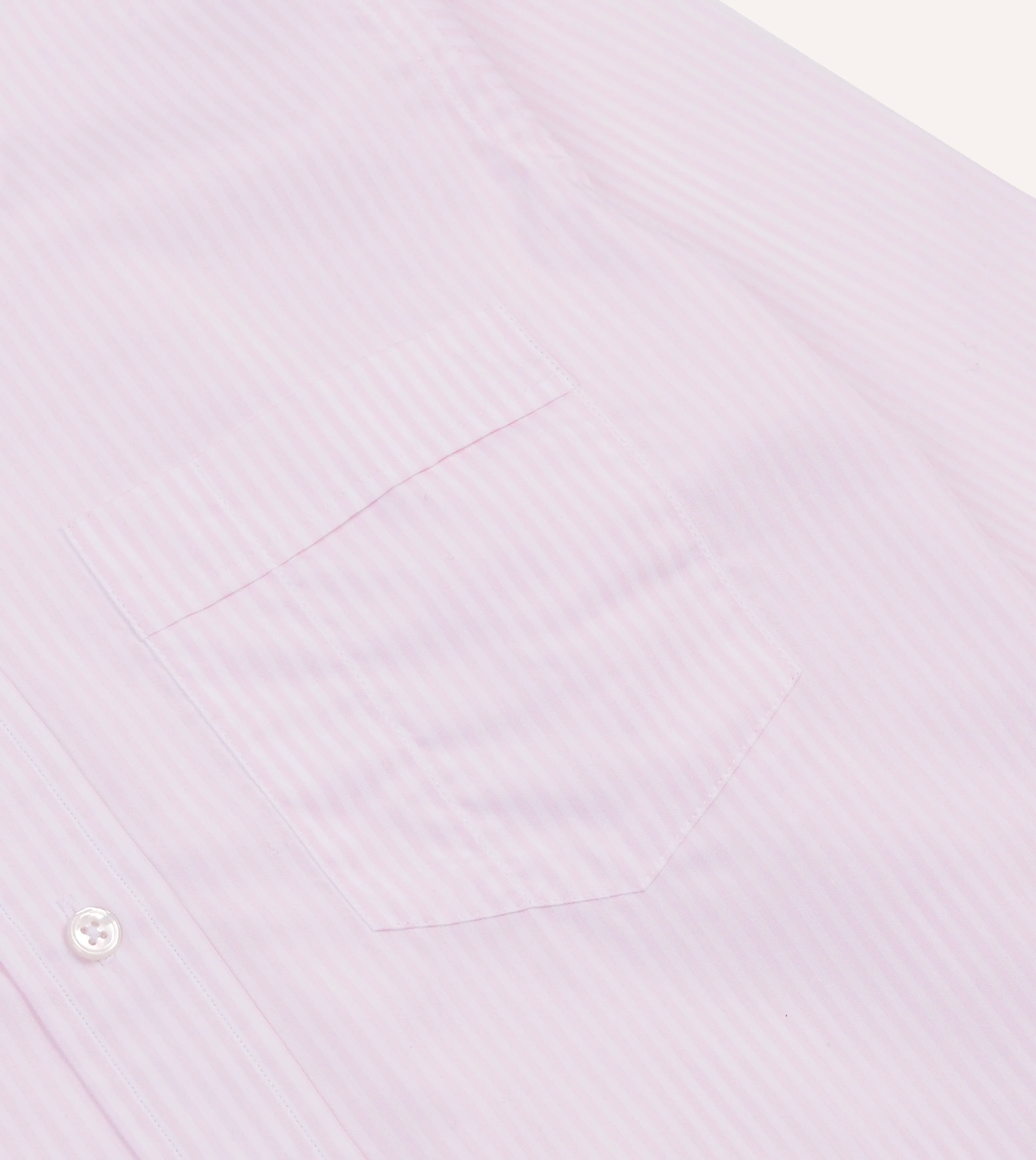 Pink Narrow Stripe Cotton Poplin Button-Down Shirt Thermal Regulation Fabric