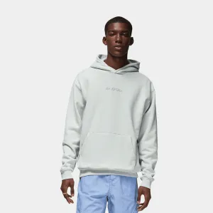 Wordmark Fleece Pullover Mens Hoodie (White/Silver) Travel Minimal