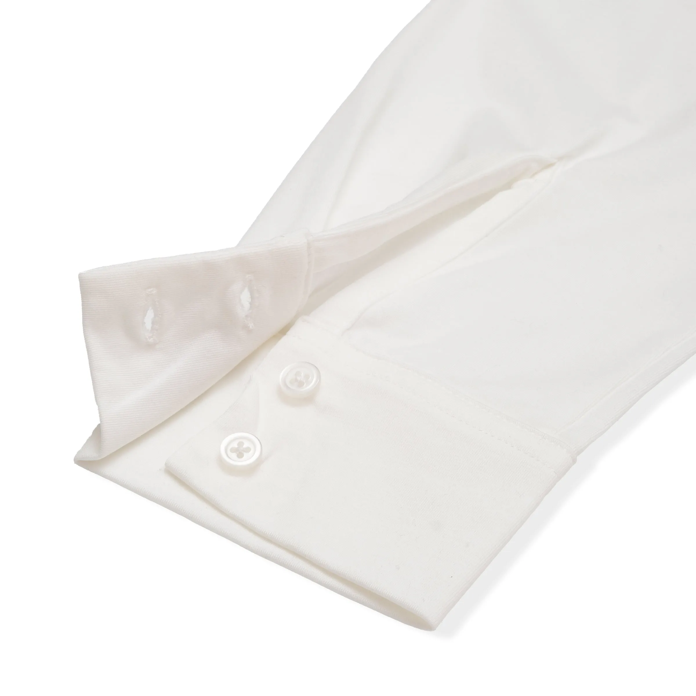 Hackett Cotton Sorona Knit Shirt - White Active Layer Trendy Basics