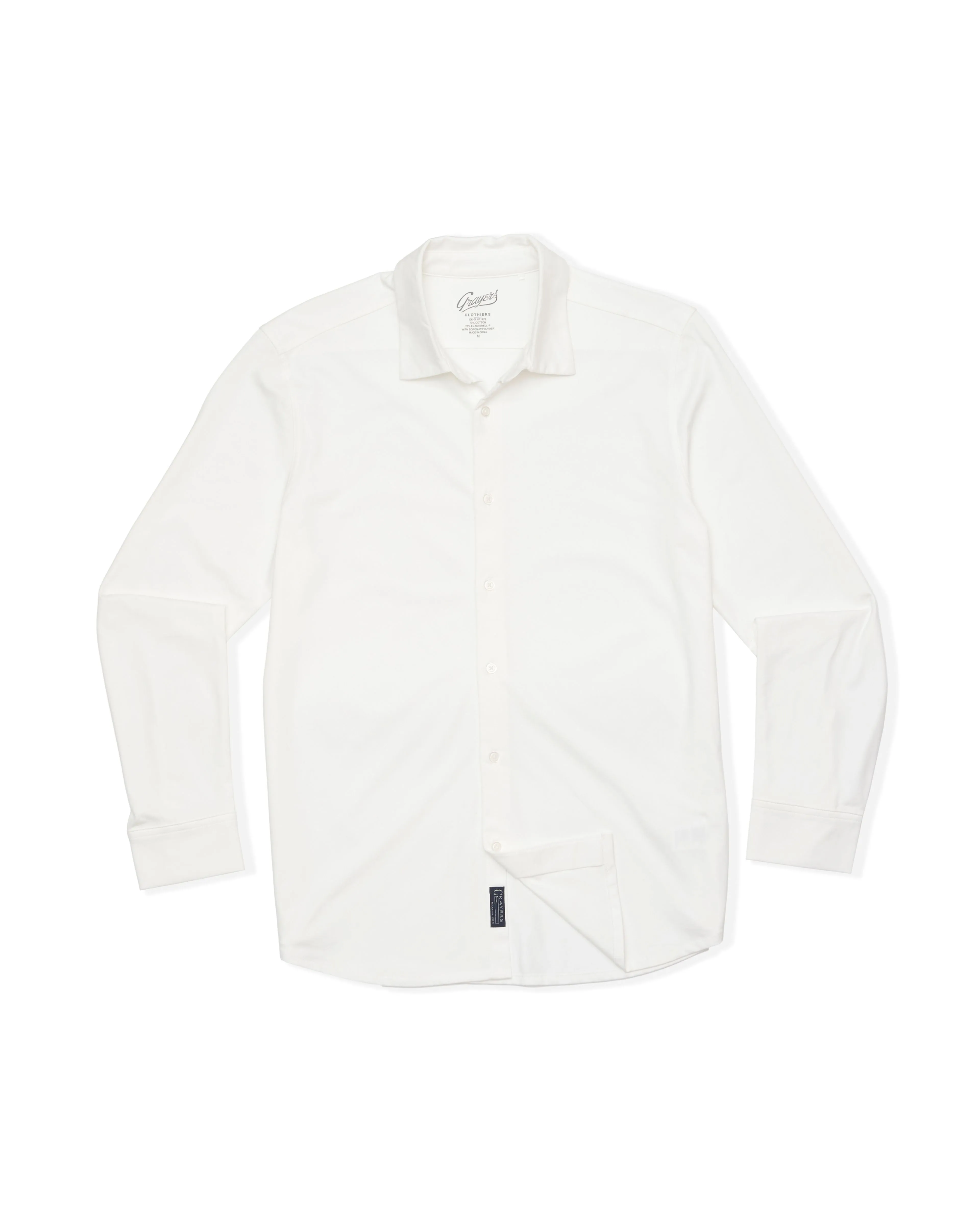 Hackett Cotton Sorona Knit Shirt - White Bright Color