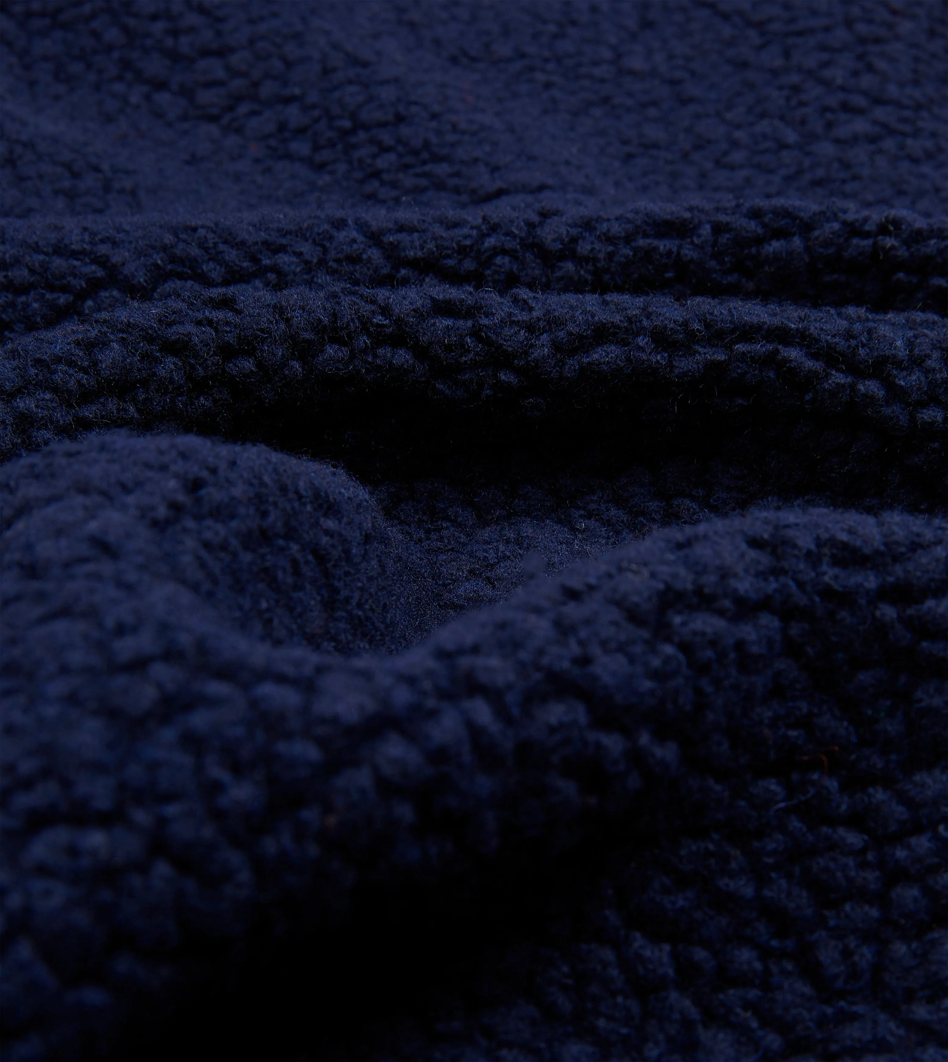 Breathable Material Navy Boucle Wool Zip Fleece Vest