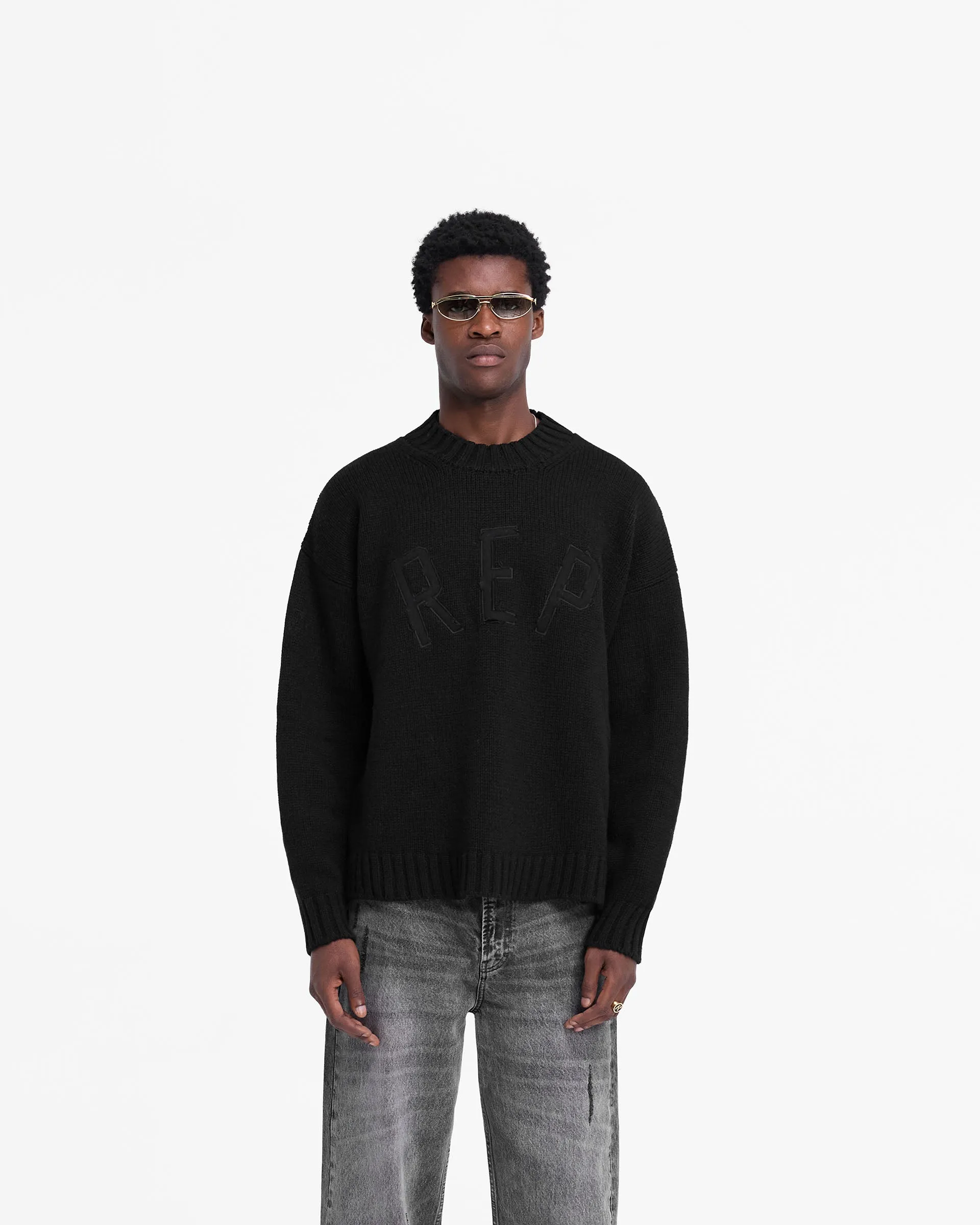 FadeResistant Rep Knit Jumper - Black