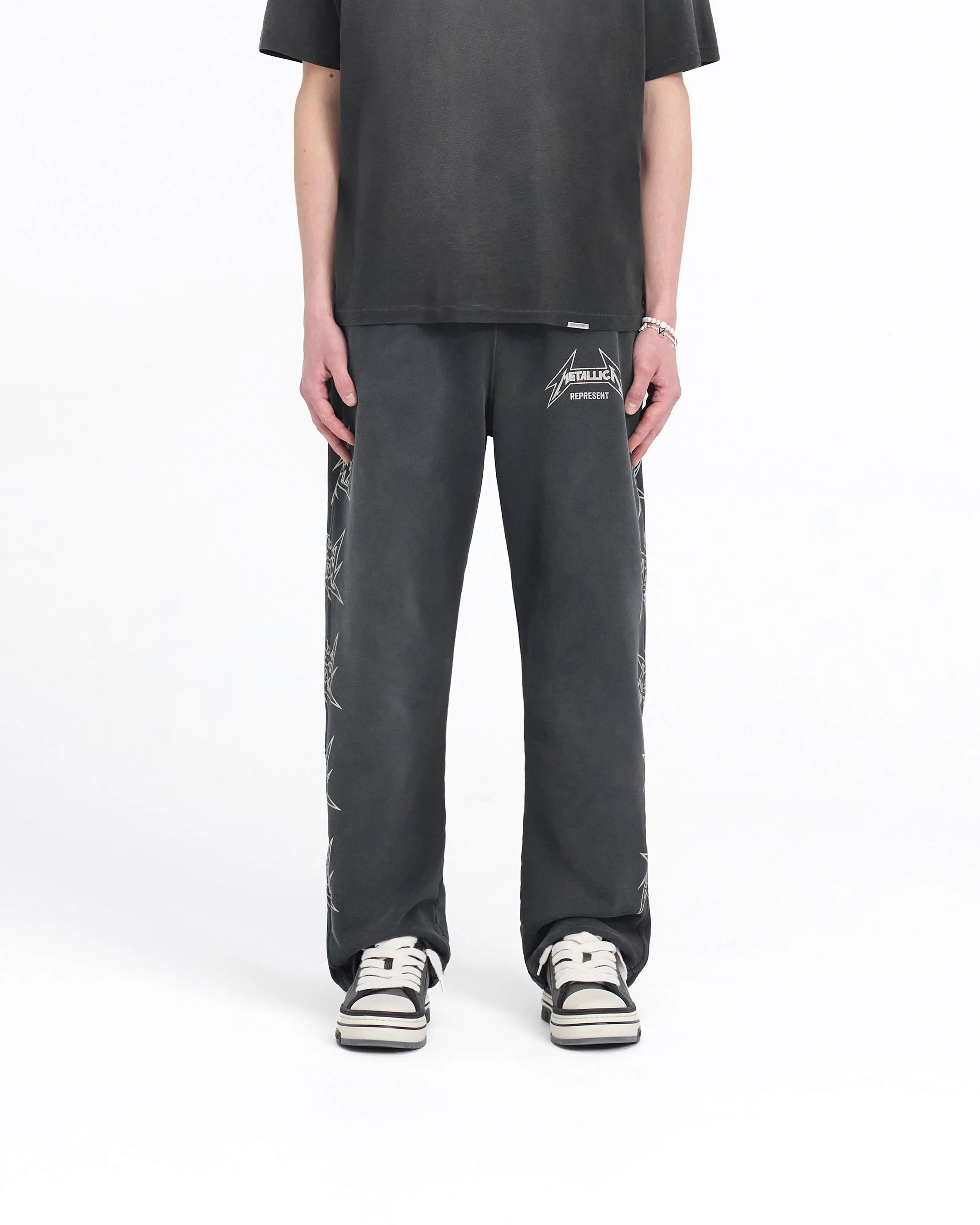 Outfit Staple Body shaping Represent X Metallica Local Crew Sweatpant - Stained Black