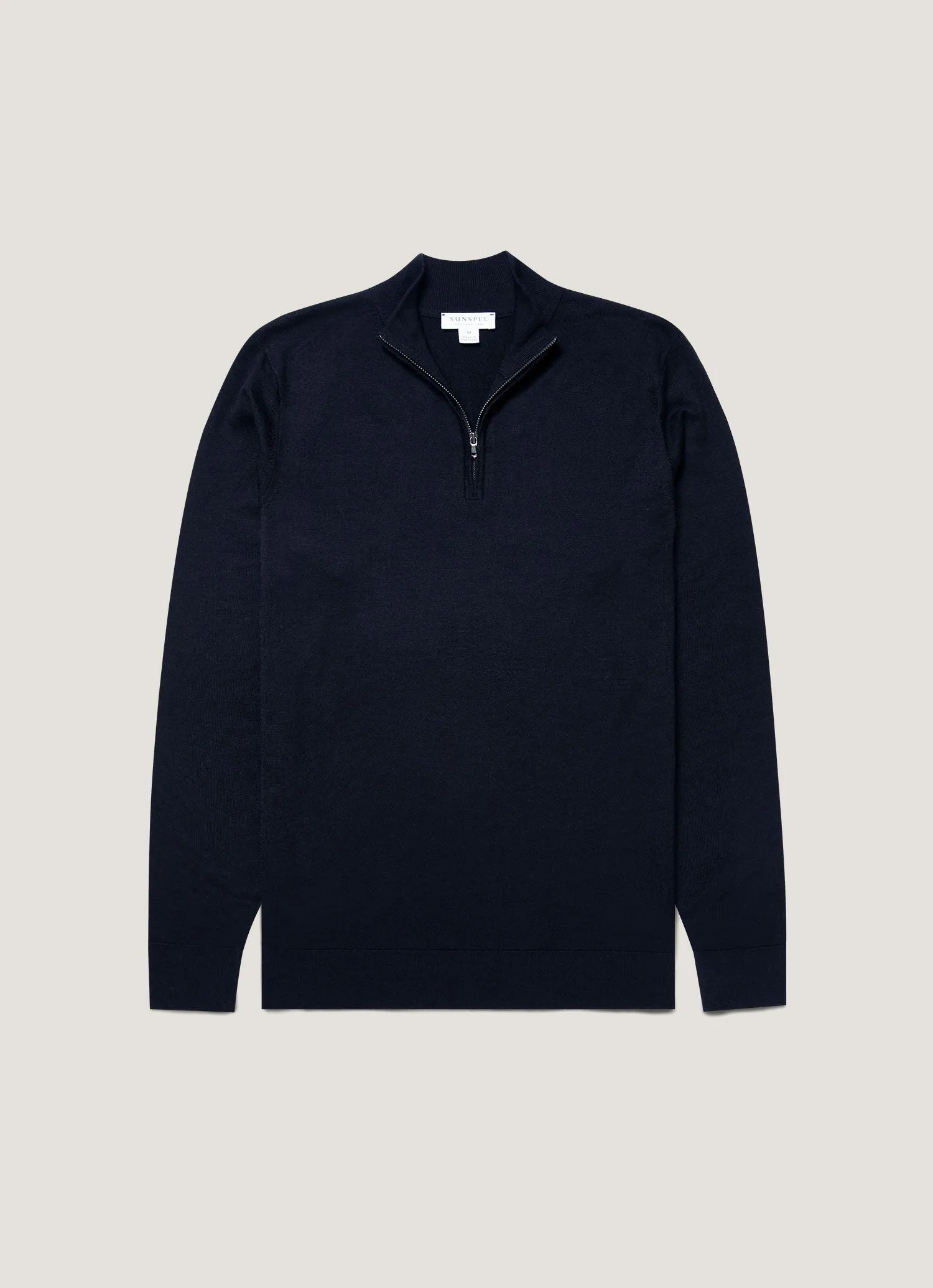 Men's Extra-Fine Merino Zip Neck in Light Navy Quiet Style Grab And Go