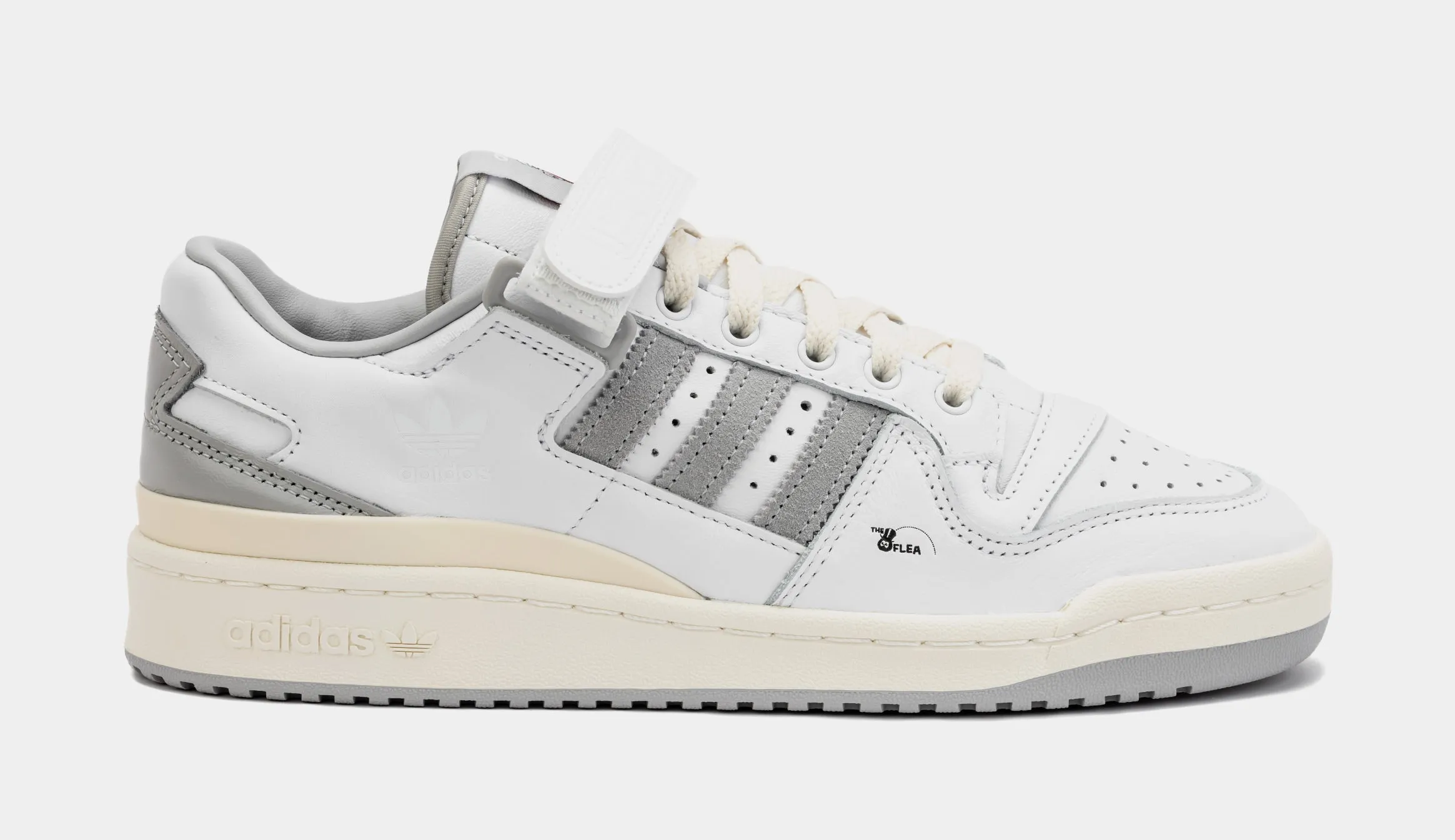 Shoe Palace Exclusive Forum 84 Low The Flea Mens Lifestyle Shoes (White/ Grey Two/ Core Black) Moisture Wicking Lining