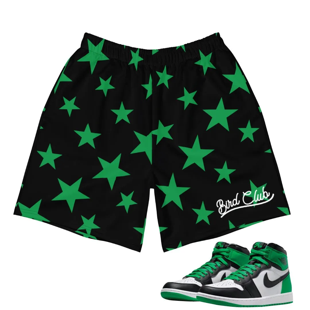 Ombre effect Retro 1 Lucky Green Star Shorts