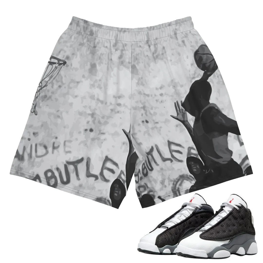 Retro 13 Black Flint Playground Shorts Side Pockets