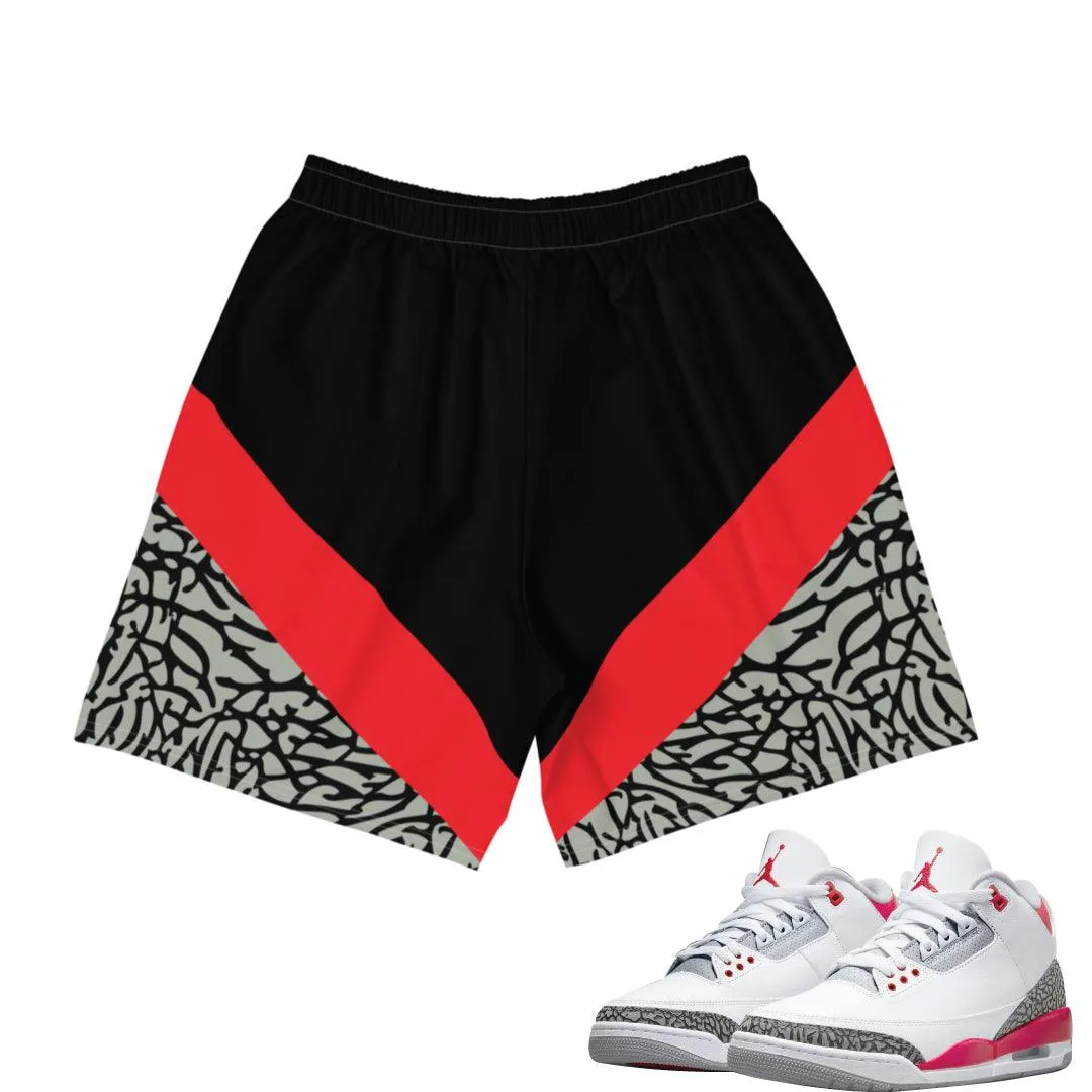 Retro 3 Fire Red OG Shorts Non Restrictive Cut Airy Feel
