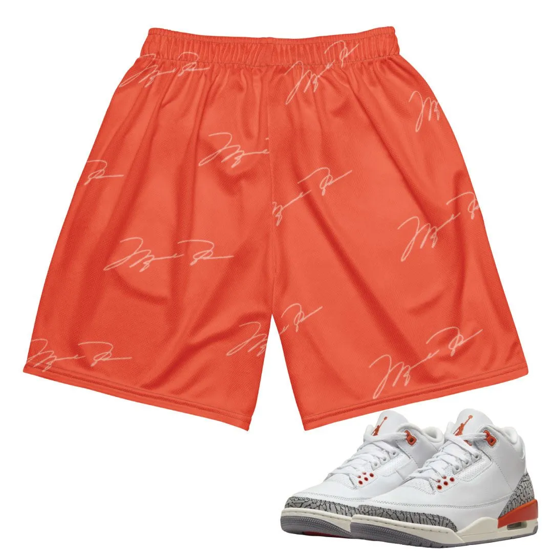 BreathableWebbing Retro 3 "Georgia Peach" MJ Signature Mesh Shorts