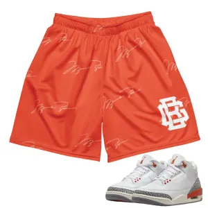 Quick Adjust Relaxed fit style Retro 3 "Georgia Peach" MJ Signature Mesh Shorts