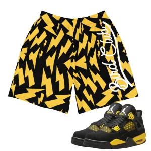 Retro 4 Thunder Lightning Bolt Shorts Dual Zone Ventilation