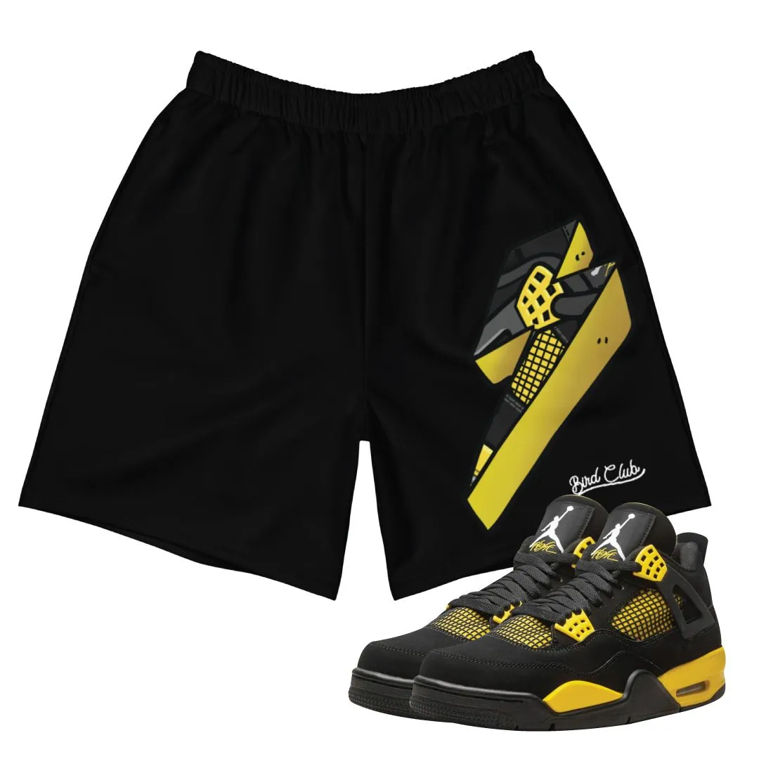Retro 4 Thunder Lightning Bolt Shorts High-waisted