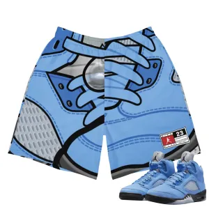 Retro 5 UNC Big Face Shorts Reflective accents