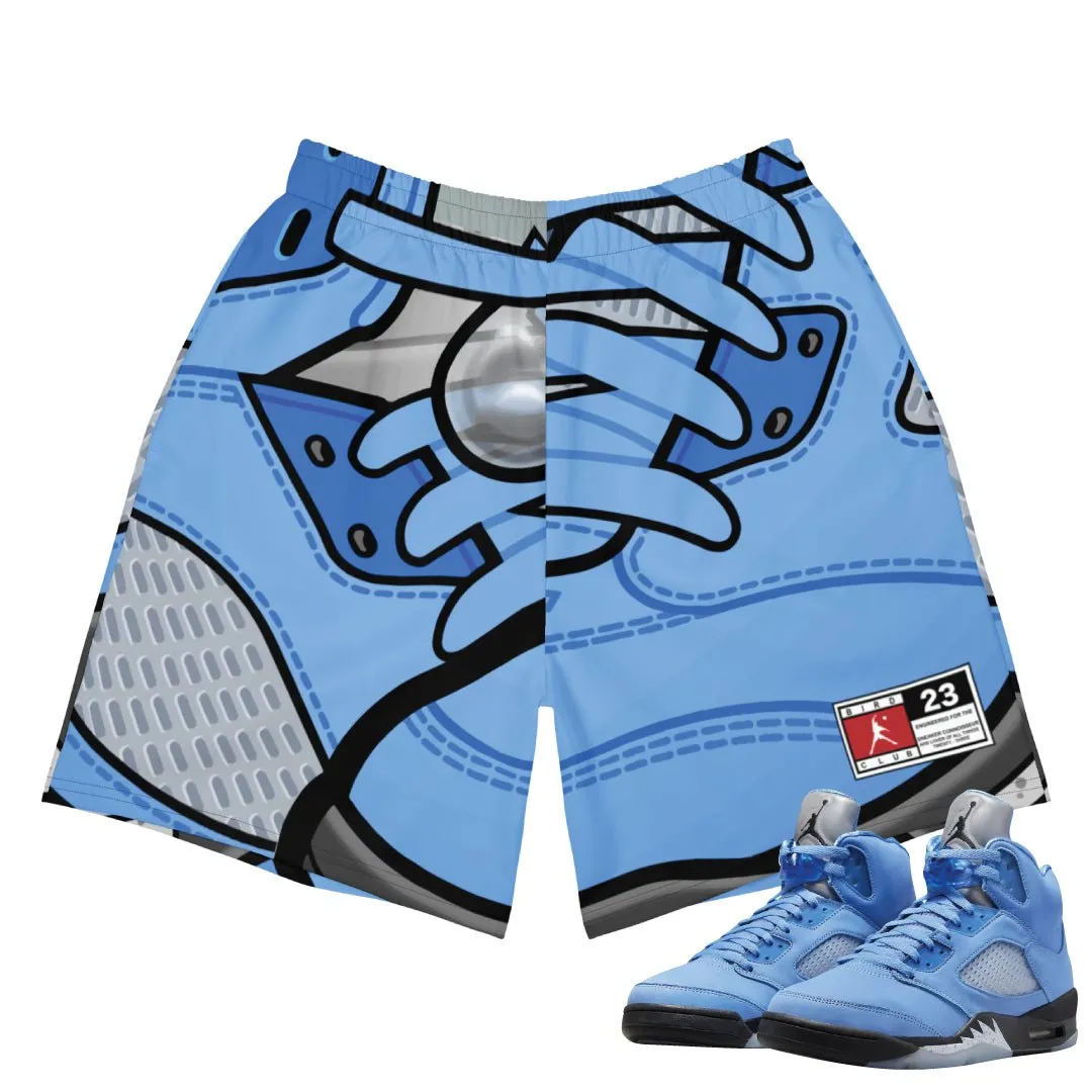 Quick Drying Fabric Wide Leg Opening Retro 5 UNC Big Face Shorts