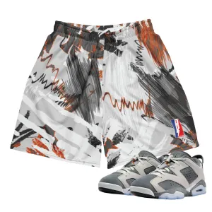 denim material romper RETRO 6 LOW PSG "CEMENT GREY" Camo MESH SHORTS