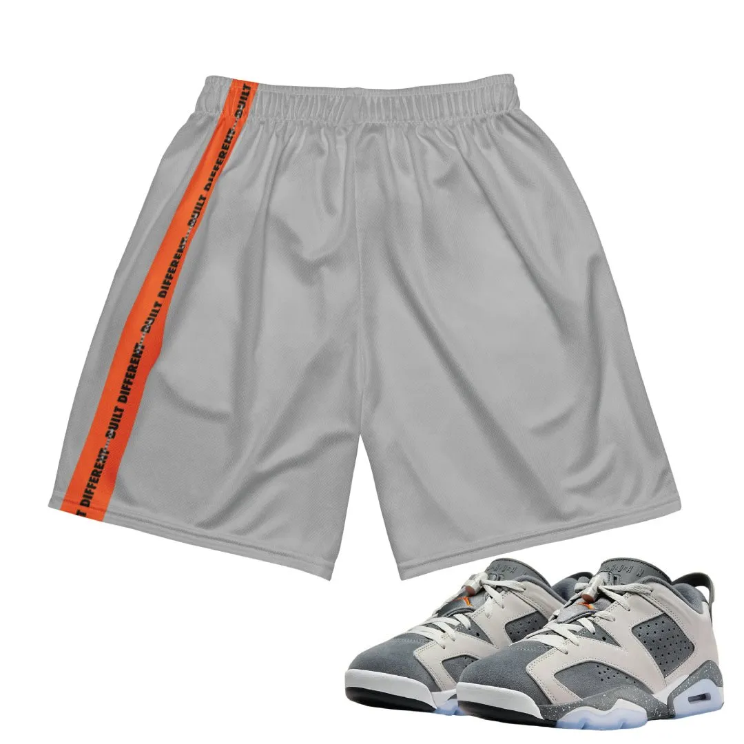 Slim Fit Design Relaxed Waistband RETRO 6 LOW PSG "CEMENT GREY" No 6 MESH SHORTS