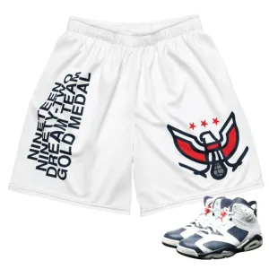 Retro 6 Olympic Dream Team USA Eagle Mesh Shorts Stretch Layer Outdoor Movement
