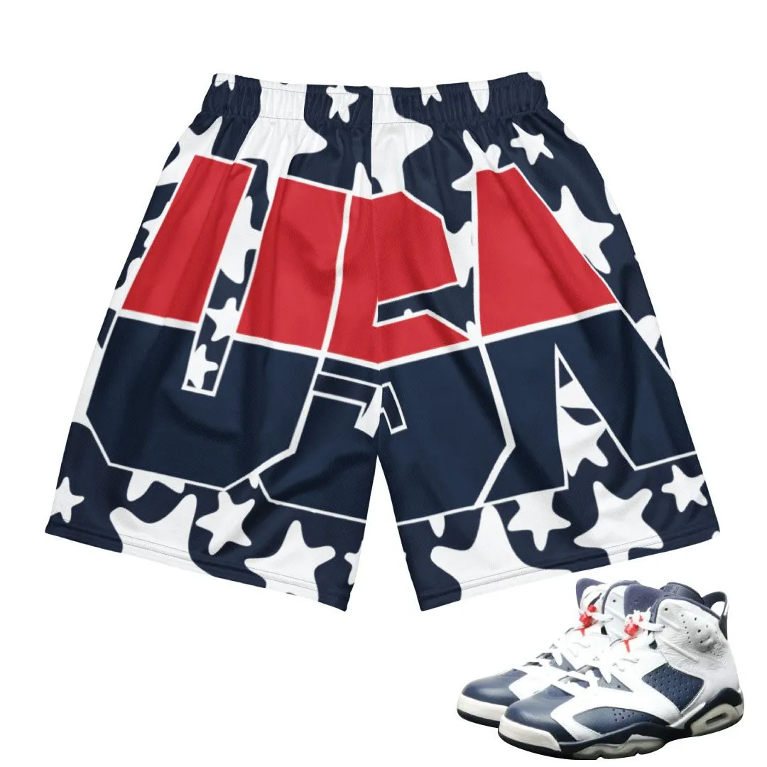 Retro 6 Olympic Dream Team USA Mesh Shorts Comfy Layer