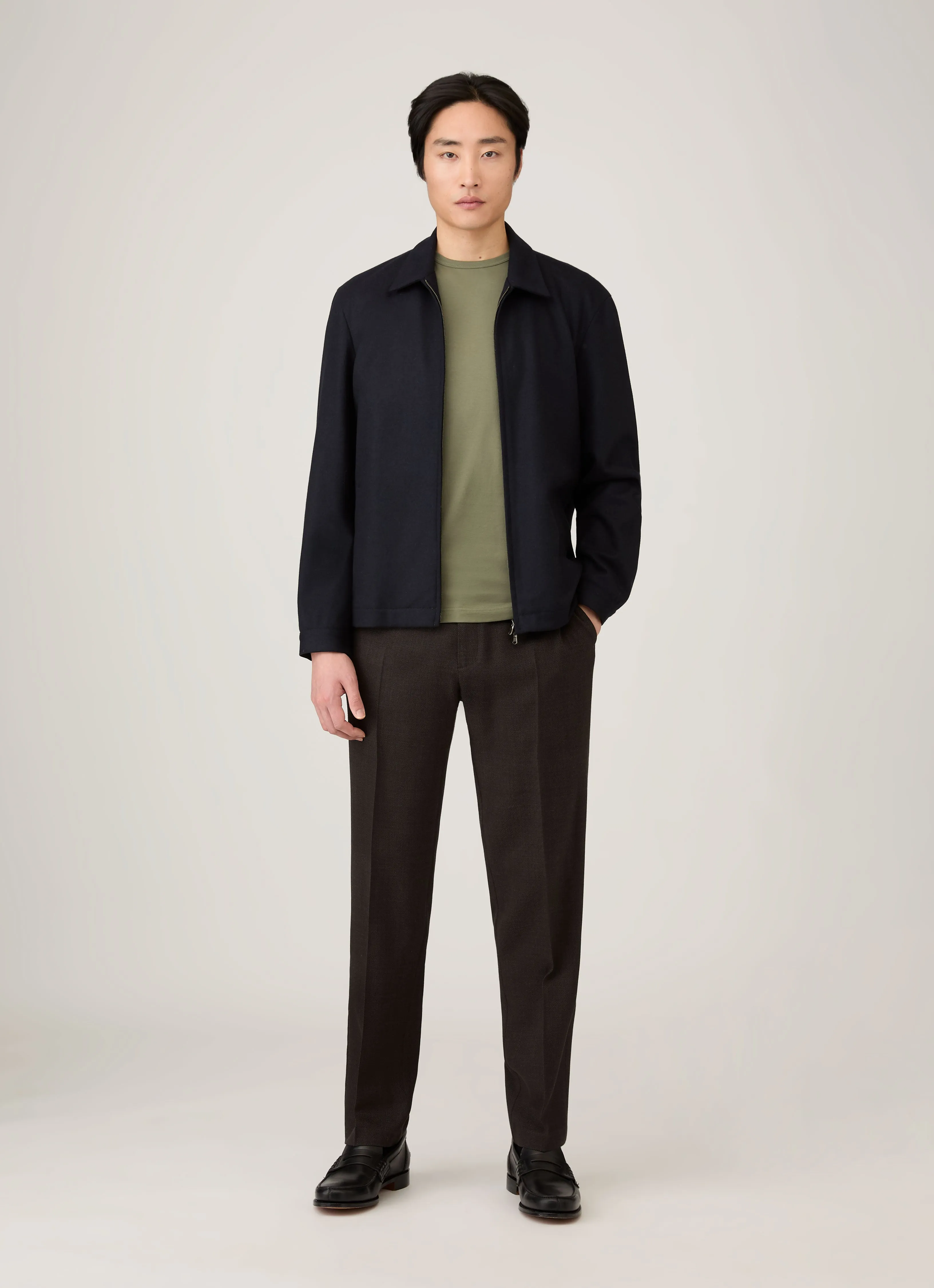 Men's Classic T-shirt in Sea Moss RibbedNeckBanding