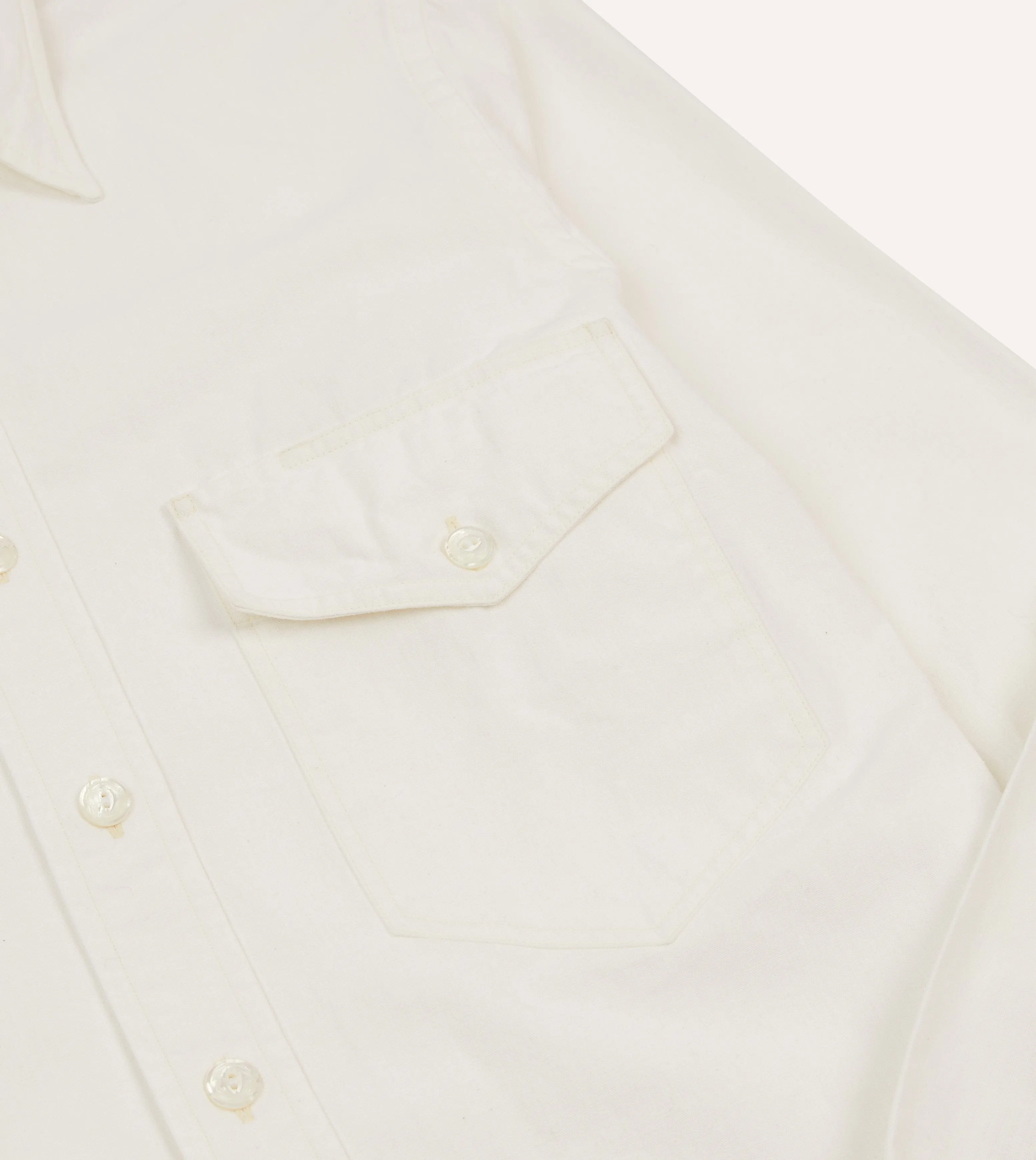 White Cotton Two-Pocket Work Shirt Perfect Comfort Wear