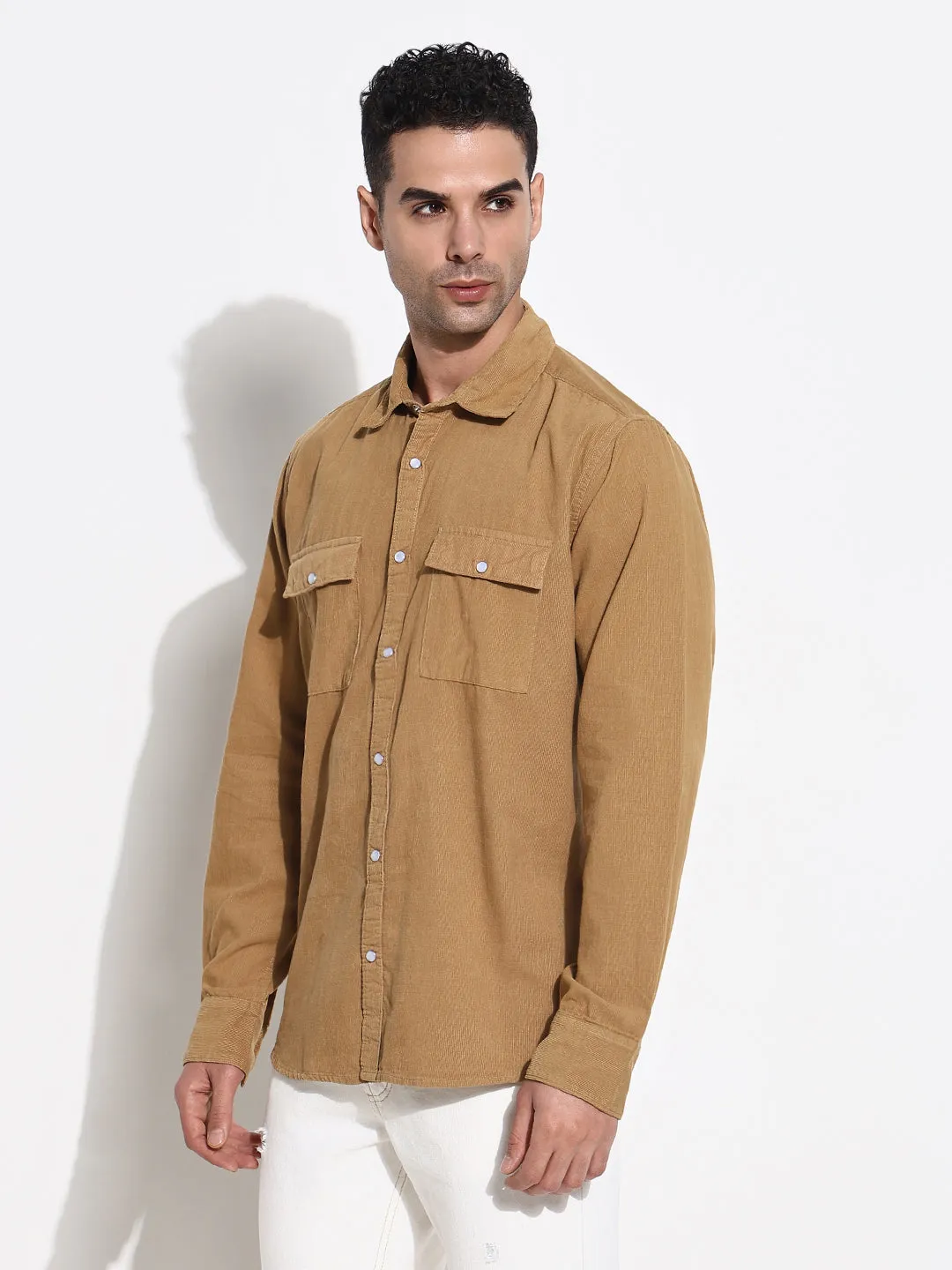 Men's Khaki Solid Shirt Light Flow Cool Glow