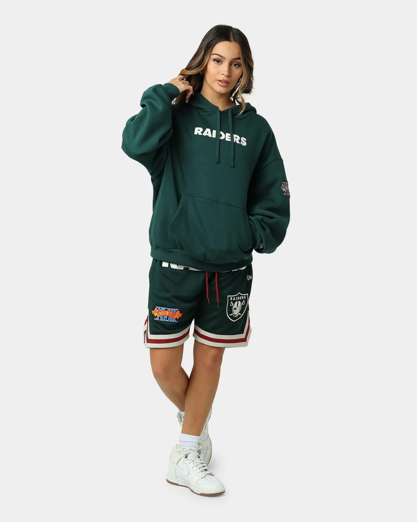 silk blend Day Comfort New Era Las Vegas Raiders Mesh Shorts Dark Green