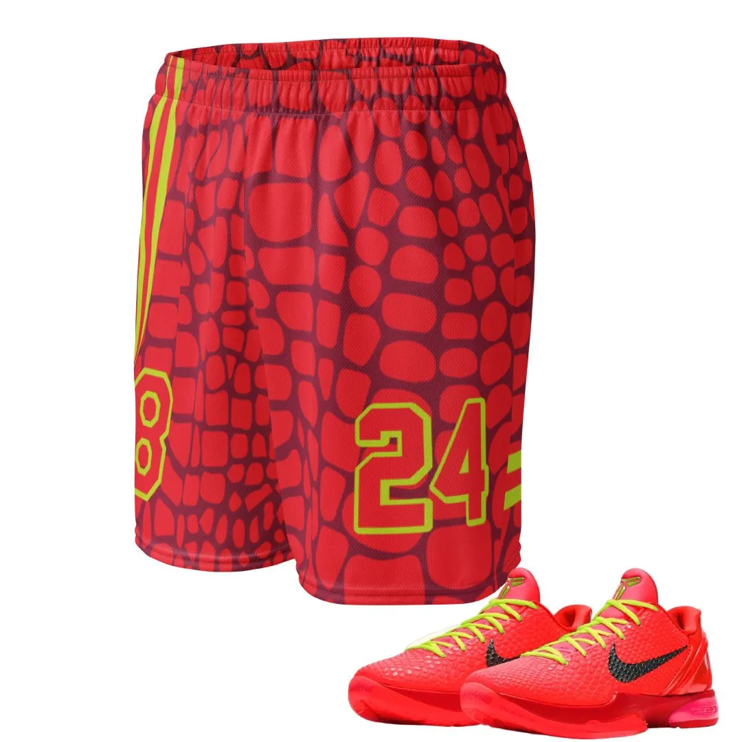Reverse Grinch "Domin8 24/7" Basketball Mesh Shorts Compact Storage Pocket Low-waisted