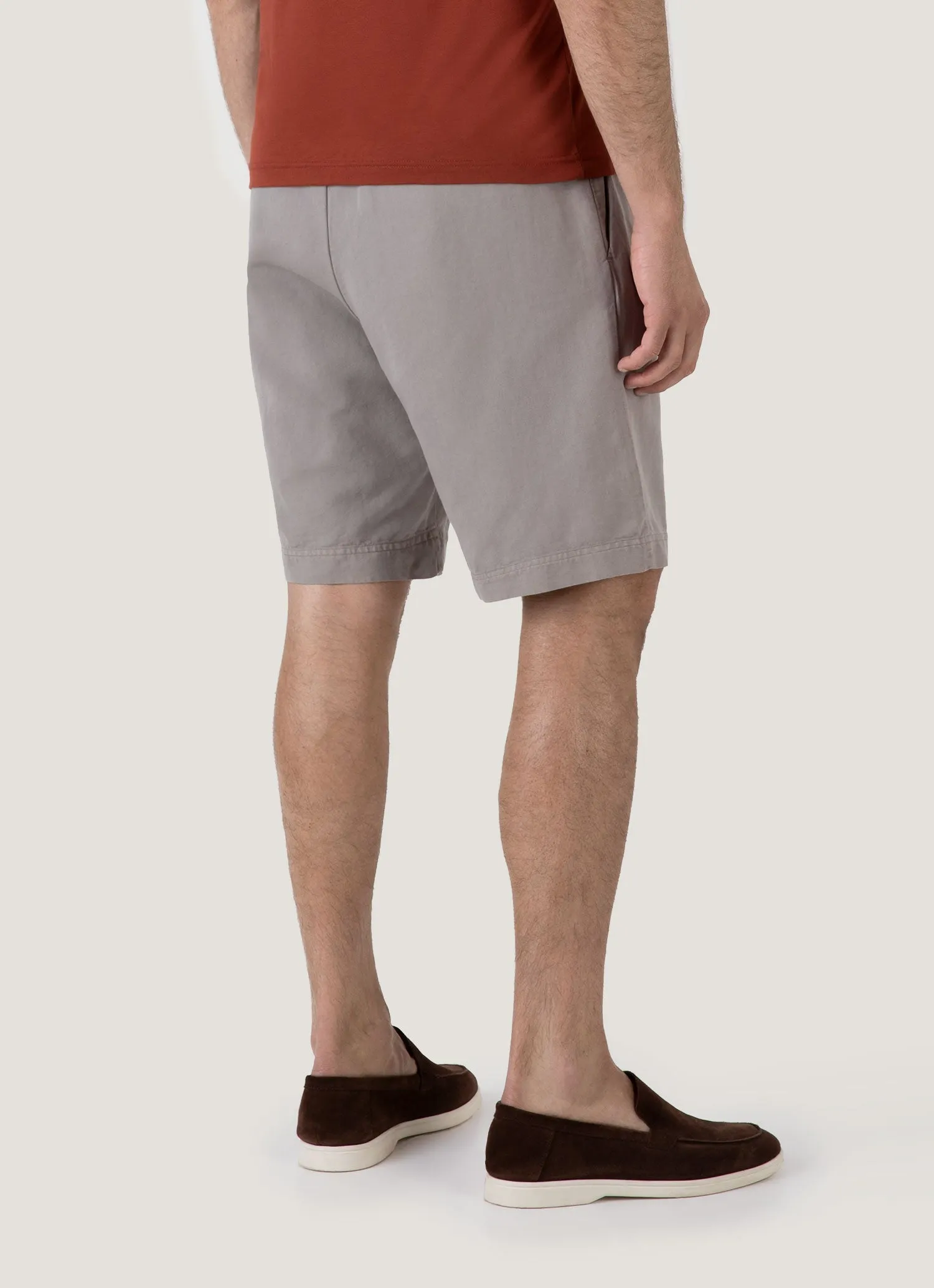 Men's Cotton Linen Drawstring Shorts in Pewter Durable Feel