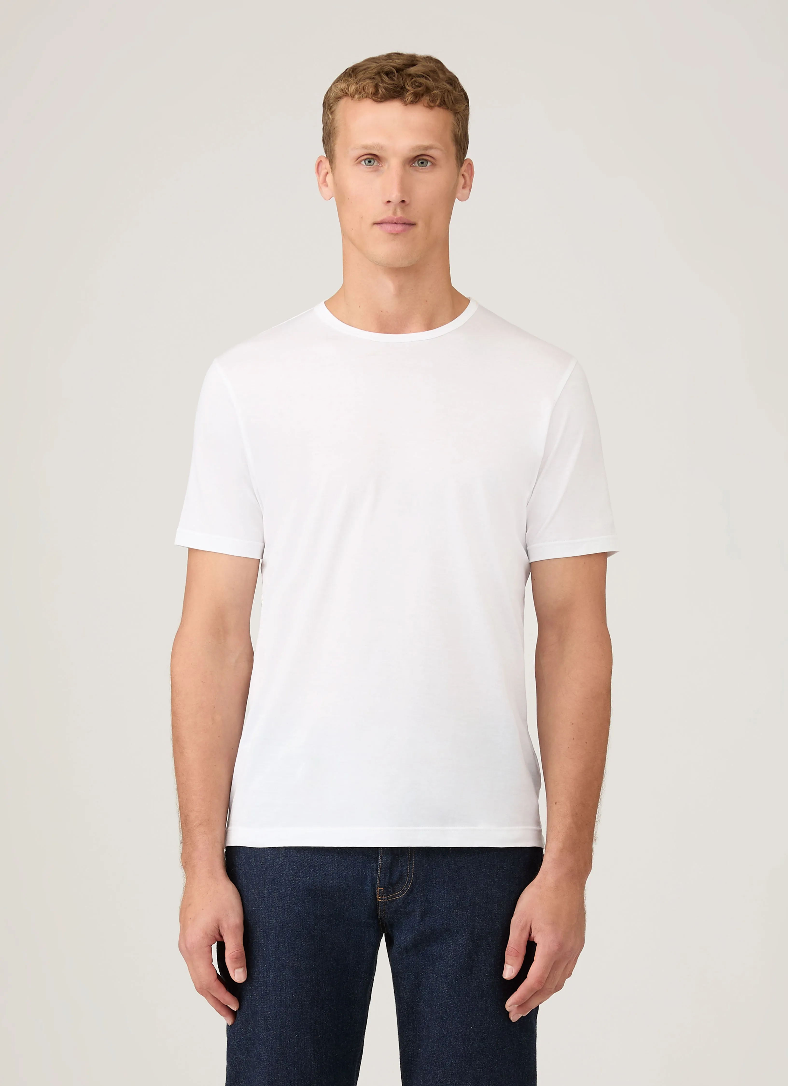 Soft Touch Texture UV Protective Fabric Men's Classic T-shirt in White