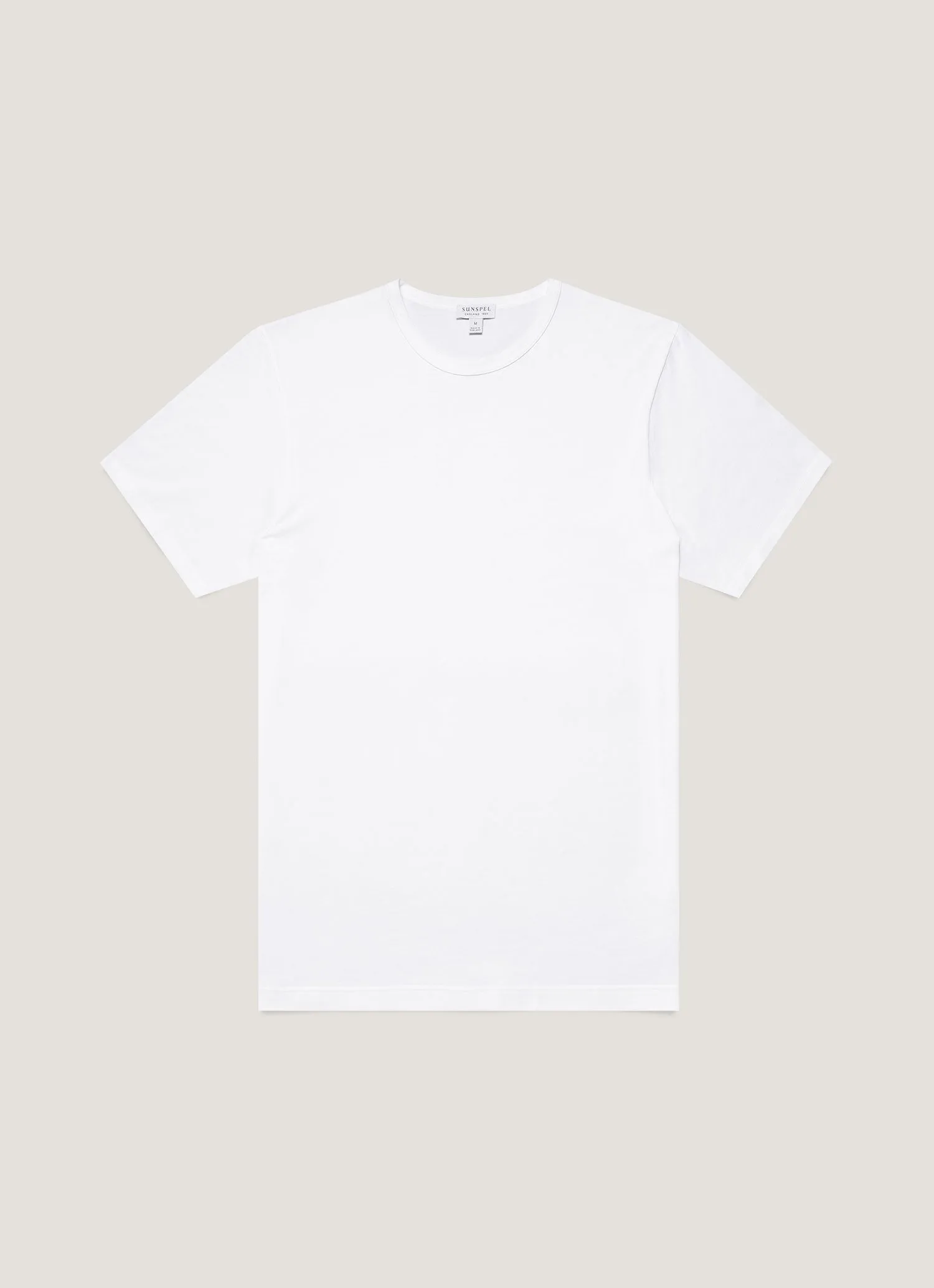 Men's Classic T-shirt in White Outdoor Leisure Cross Grain Knit