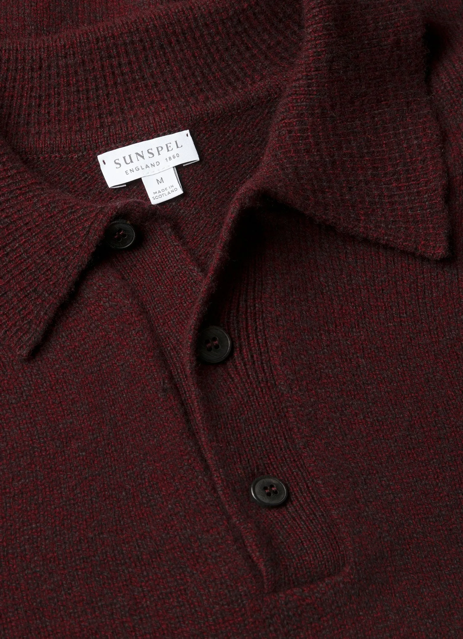 Men's Lambswool Polo Shirt in Bakelite Twist Friction Resistant Edging