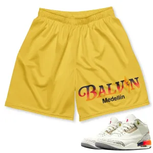 Cozy Comfort Fit Retro 3 J. Balvin Medellin Sunsets Mesh Shorts