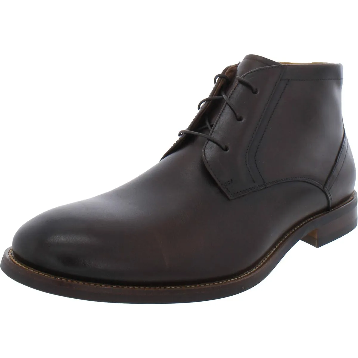 Workstation Wear Chic Look Rucci Mens Leather Block Heel Chukka Boots