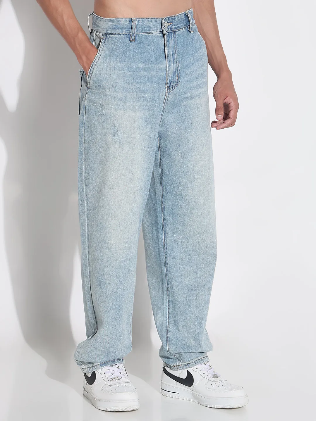 Responsible Denim Production Men's Blue Baggy Denim Jeans