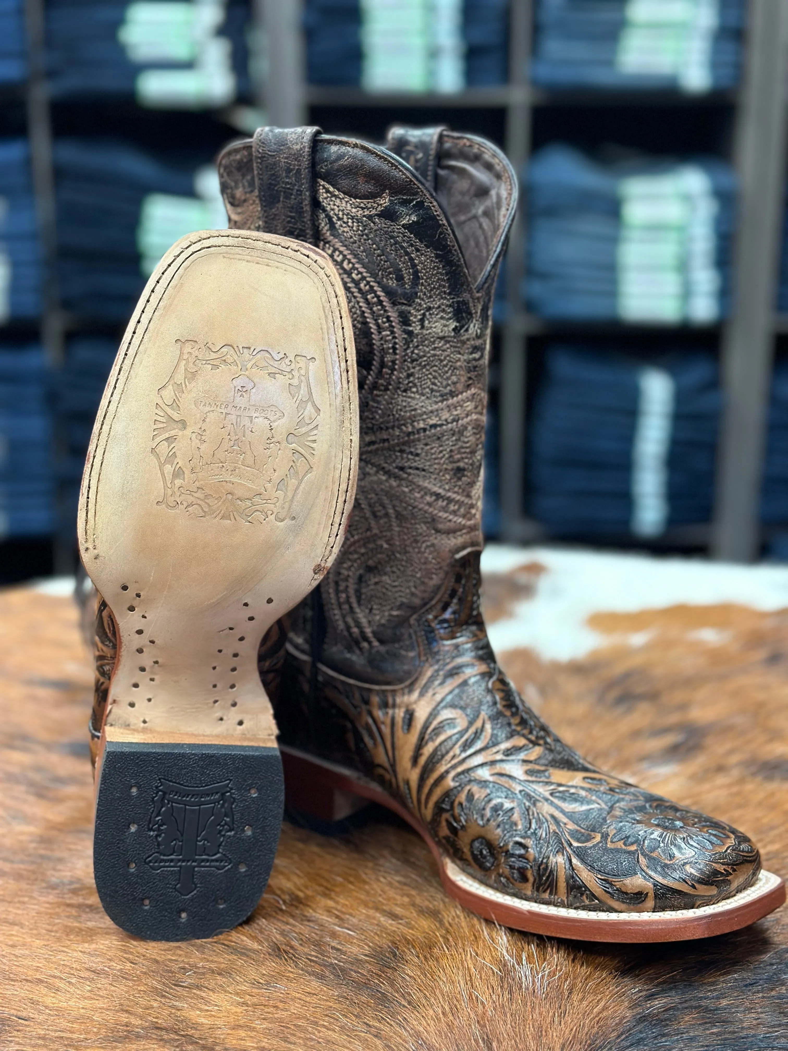 Run Errand Hard Wear Tanner Mark Men's Hand Tooled Western Boot