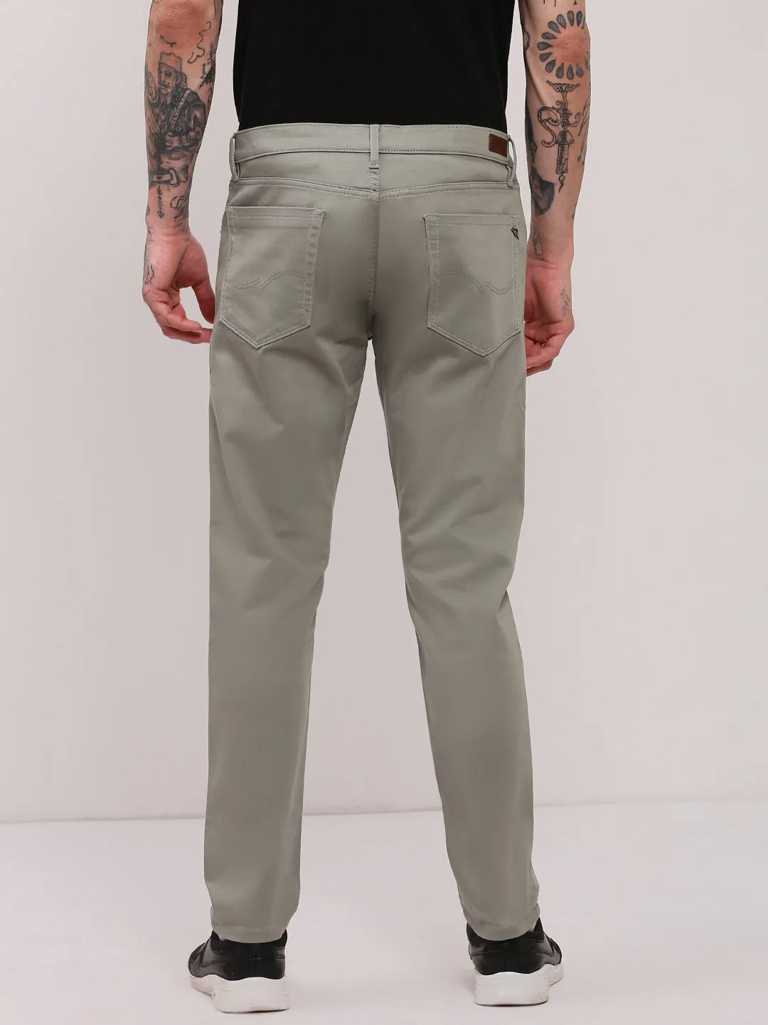 Men's Green Slim Fit Low-Rise Jeans Relaxed Style Weekend Style High Quality