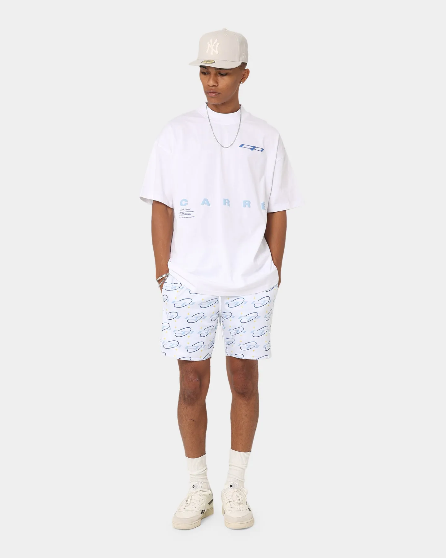 Carr?? Star Sign Mesh Shorts White Easy Layer Fit