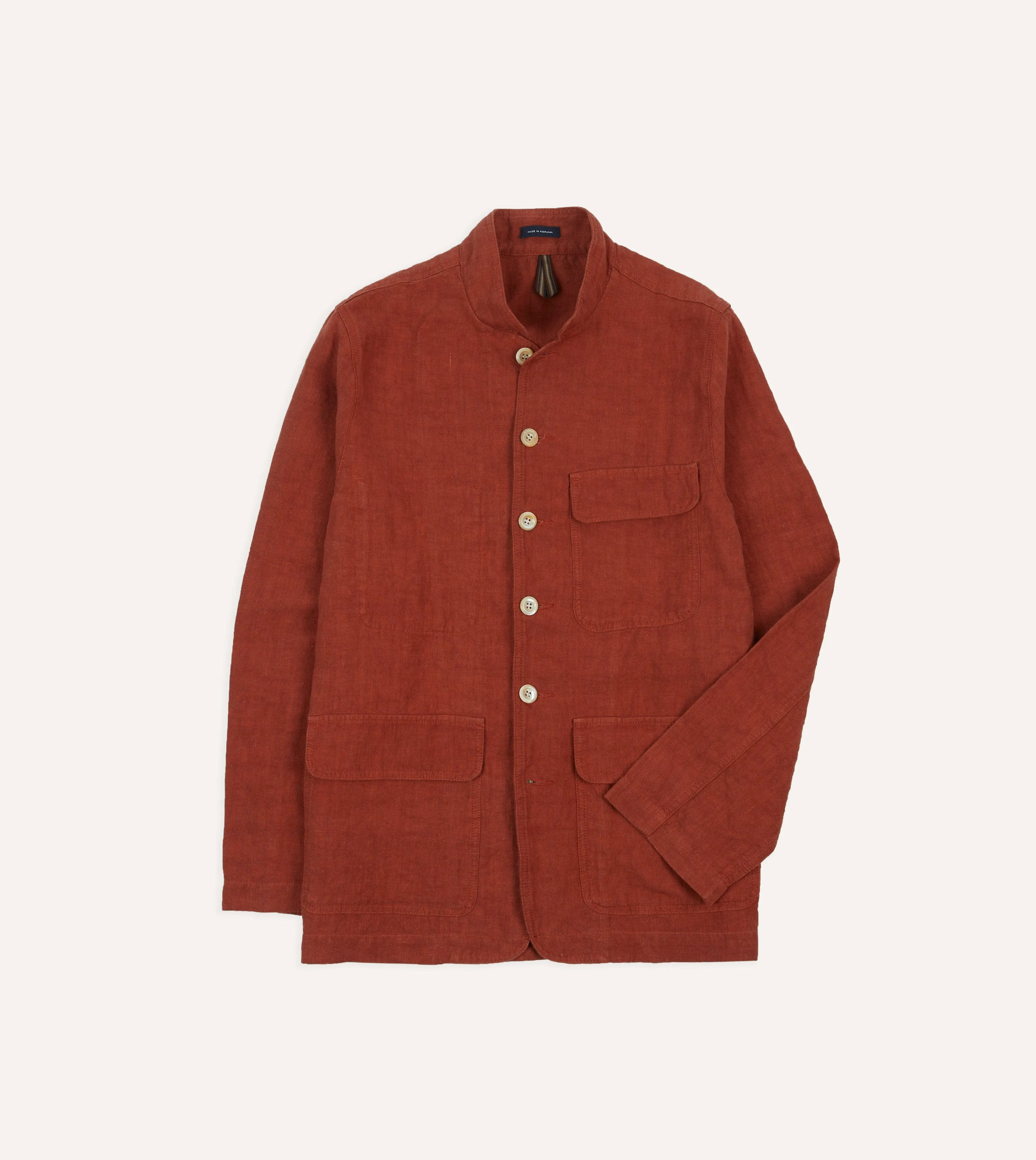 Rust Linen Forestiere Jacket Sealed Seam Construction