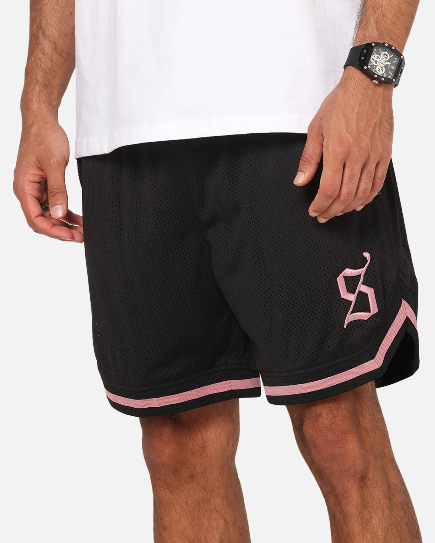 Saint Morta Envogue Allstar Basketball Shorts Black/Pink rayon fabric Light Fit Wear