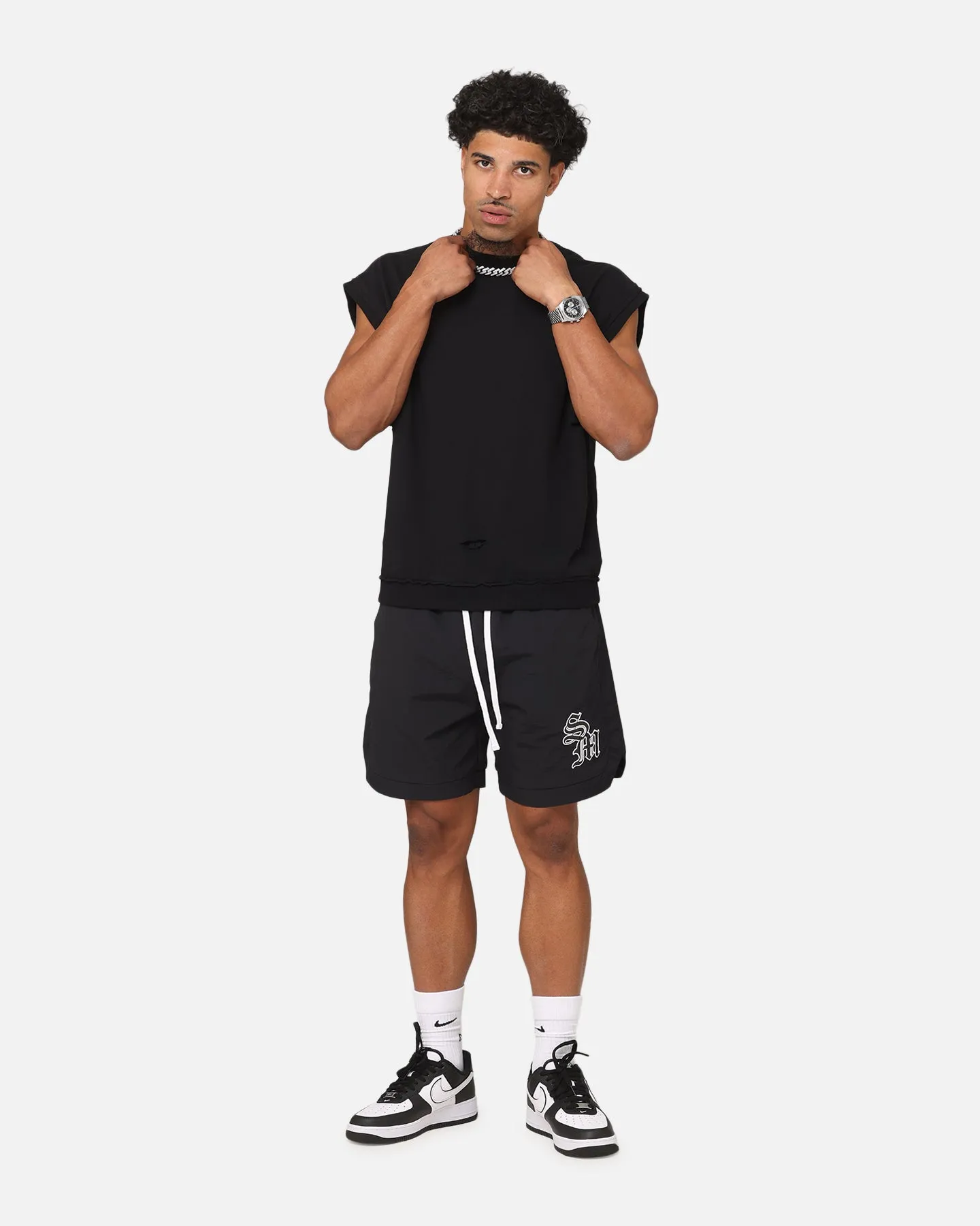 Sport Ready Fit Saint Morta Gothic Monogram Nylon Shorts Black