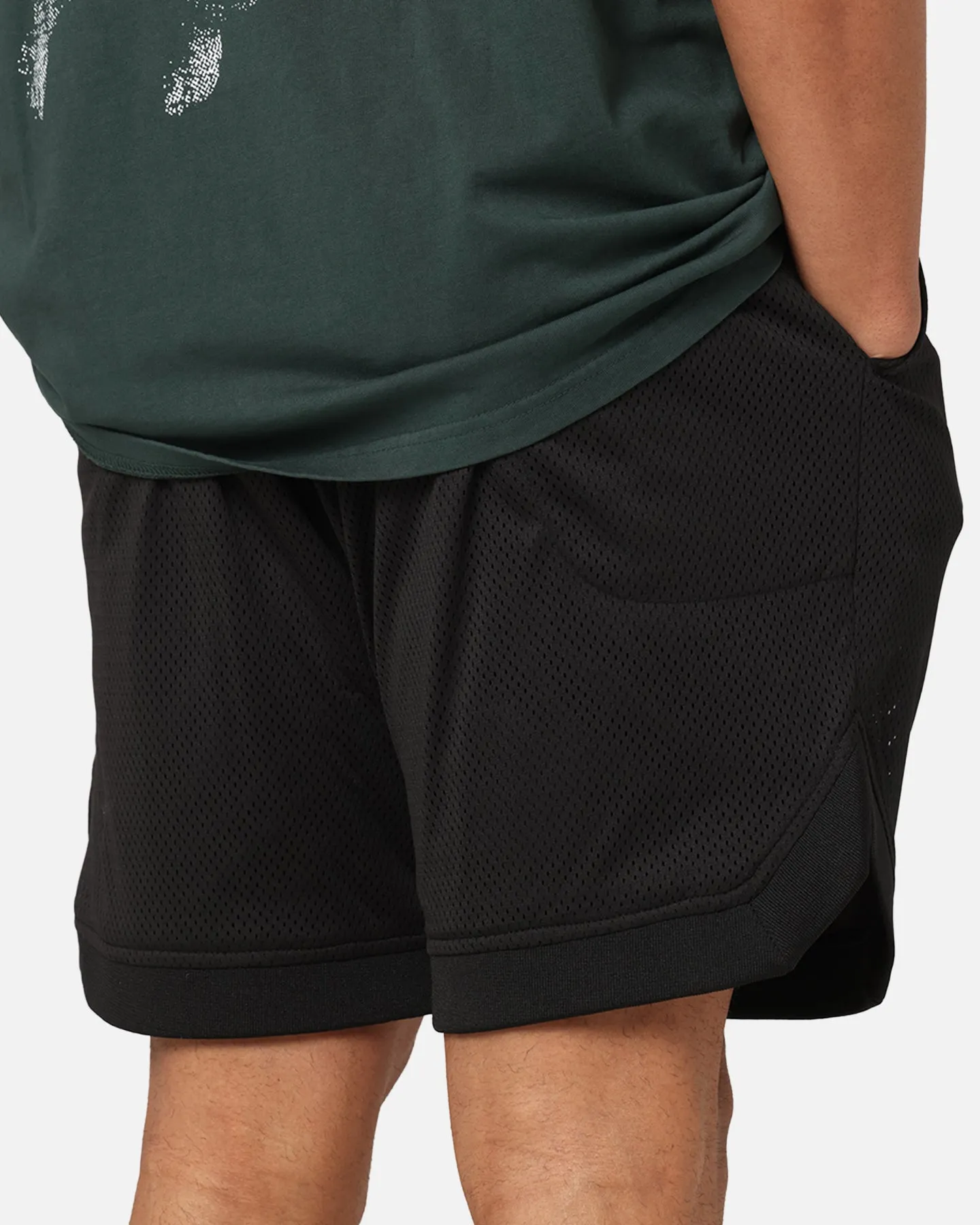 Saint Morta Gothic Stack Basketball Shorts Black Odor Control Treatment