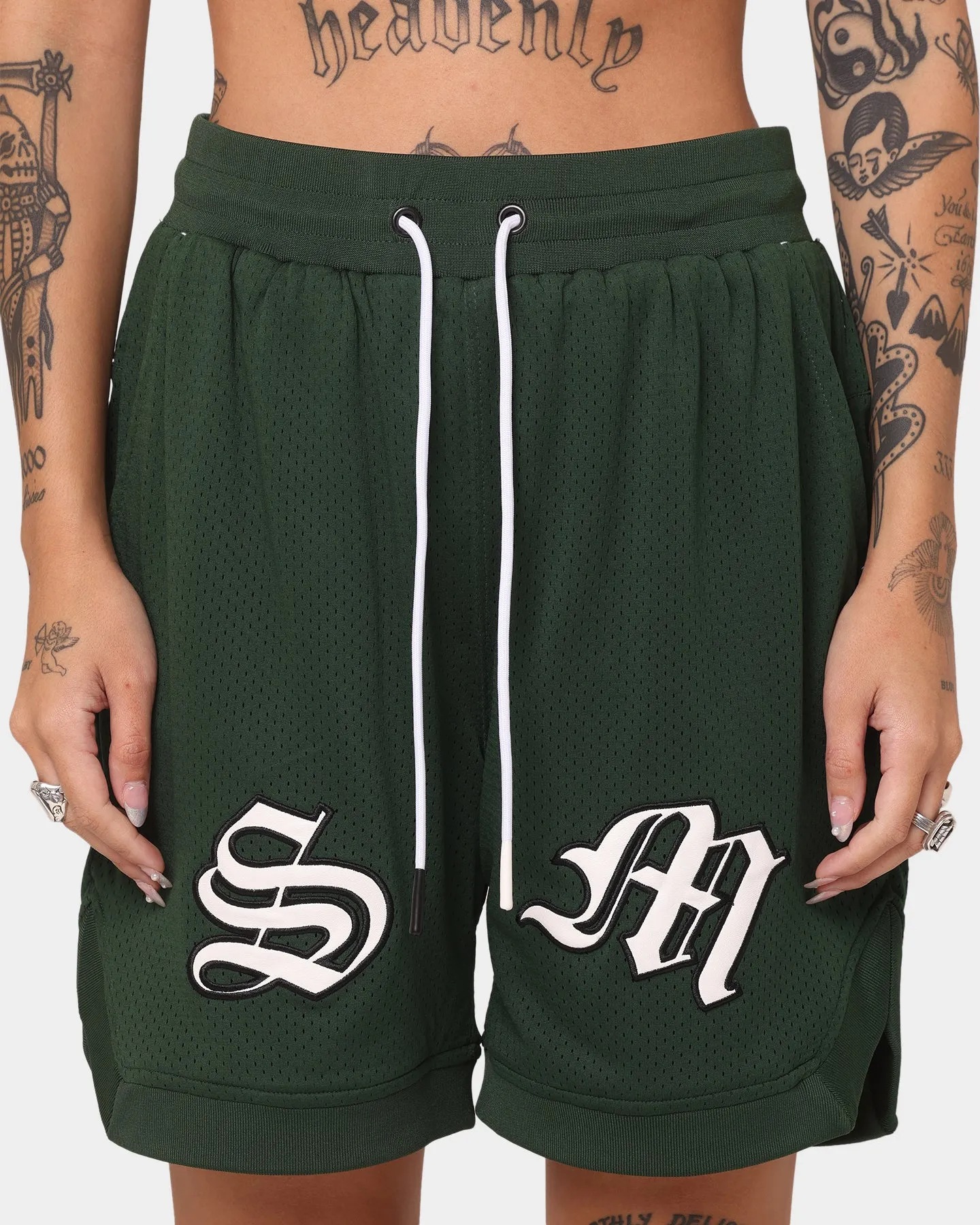 Multi Directional Flex Saint Morta Graves Basketball Shorts Dark Green