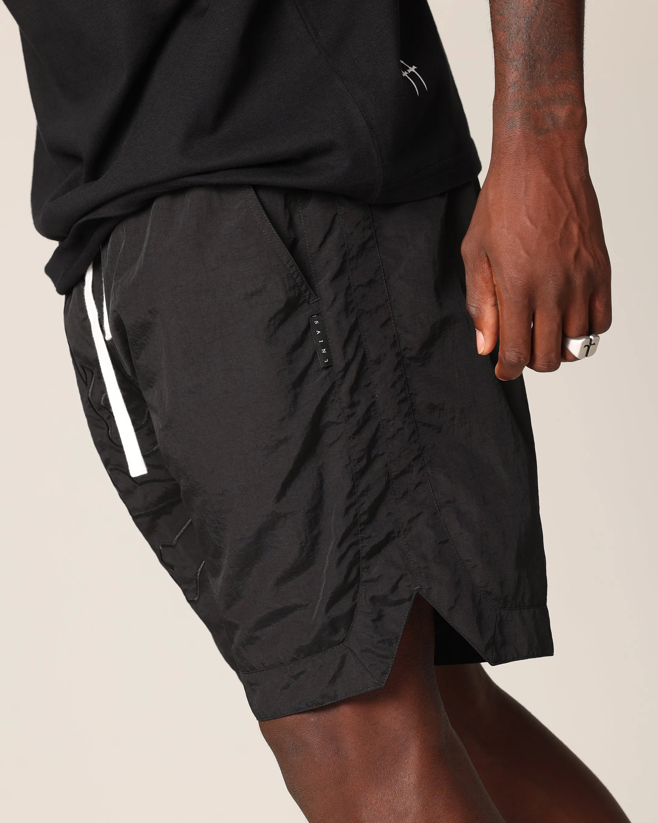 Anti Static Material fade - resistant Saint Morta Hellfire Shorts Black