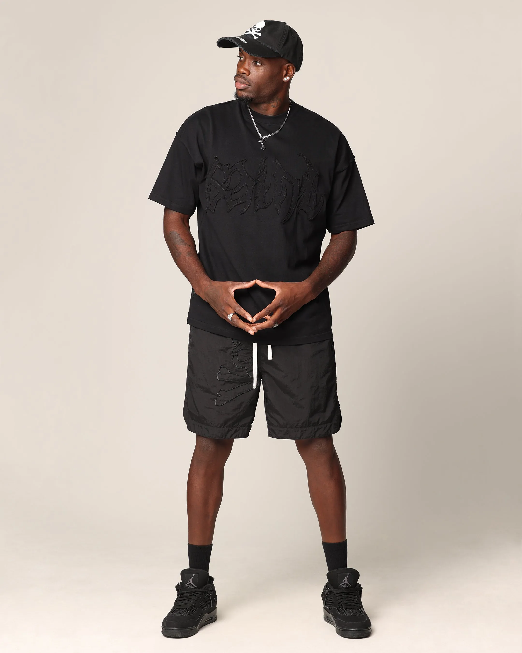 Saint Morta Hellfire Shorts Black yoga clothing Casual Shorts