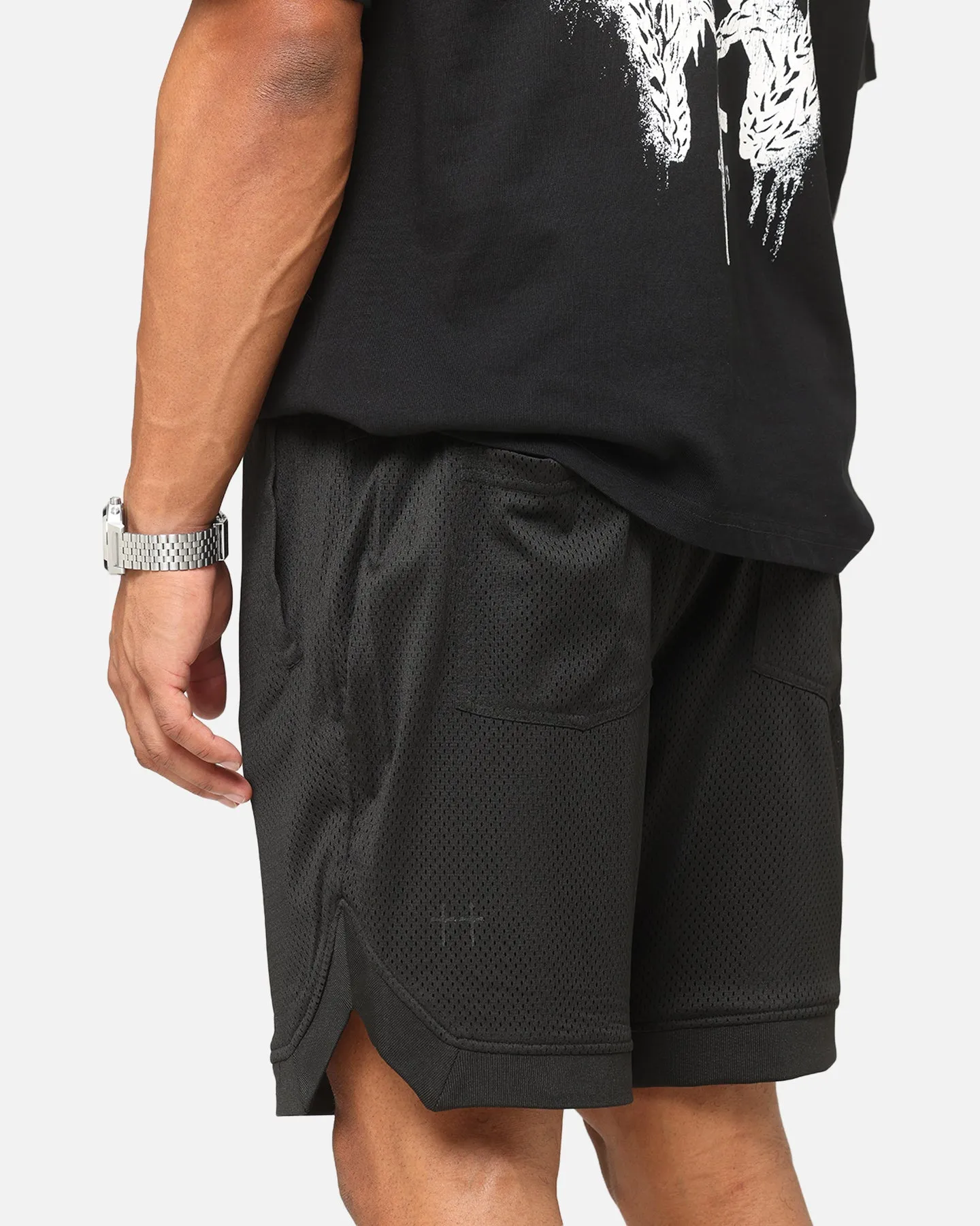 Saint Morta Outlaw Basketball Shorts Black Gothic style
